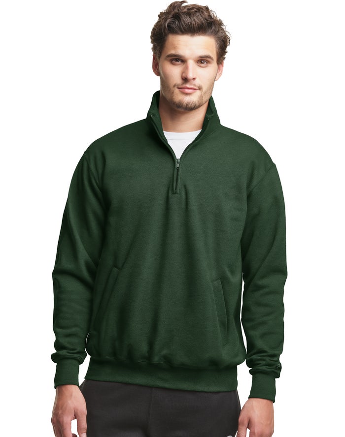 Sudadera Champion Hombre - Powerblend Fleece 1/4 Zip With Pockets ( Verde ) 0693574-EW